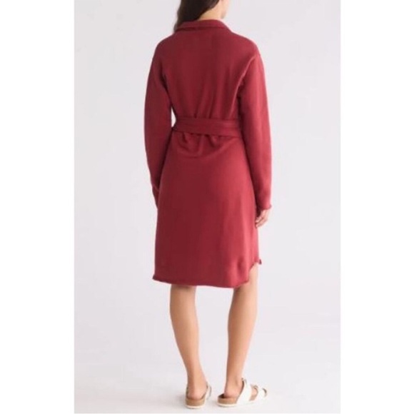 NWT FRANK & EILEEN Willa Triple Fleece Wrap Dress  Cranberry Size Small - Picture 6 of 12